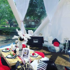 Dunch “Late Brunch”  Marquee Picnic Table Party for Any Occasion